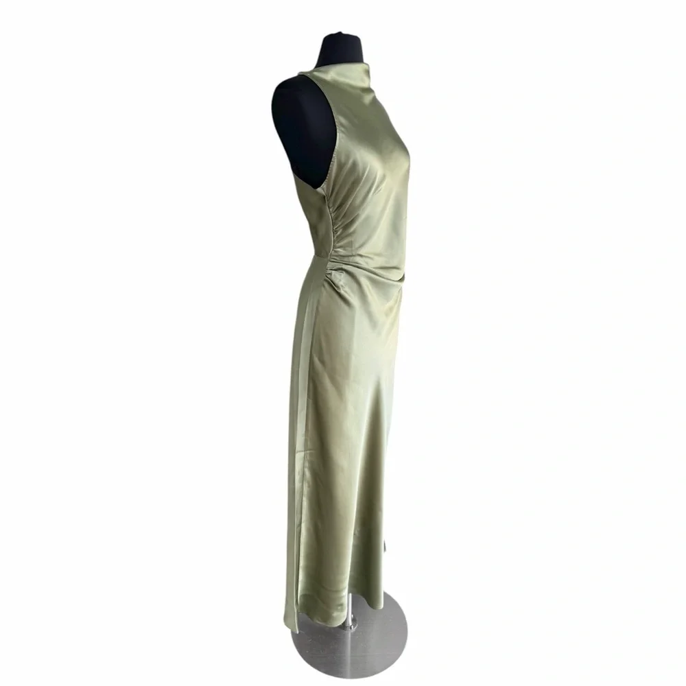 Reformation Cassette Silk Midi Dress Artichoke Green Womens 8 NWT - Picture 6 of 10